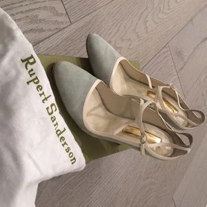 Rupert Sanderson Gray and Cream Heels